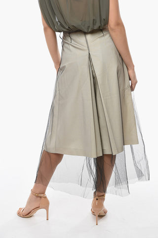 ARTISANAL Double-layered Pleated Midi Skirt