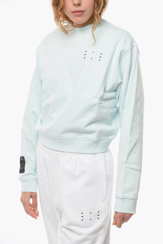 MCQ Brushed Cotton CROP Crewneck Sweatshirt