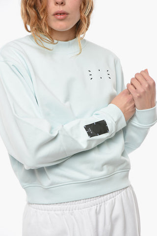 MCQ Brushed Cotton CROP Crewneck Sweatshirt