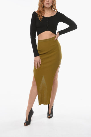 FOGACHINE Gonna in Maglia SACRISKIRT con Doppio Spacco