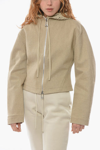 Cotton-blend Jacket with Crochet Hood