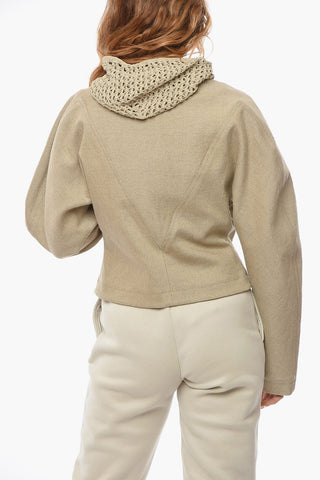 Cotton-blend Jacket with Crochet Hood