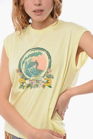 Sleeveless Over-sized T-shirt with SURF HAWAII Print