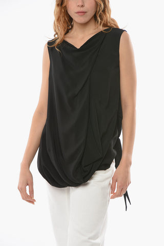 TECUATL Top Drappeggiato SLASH in Misto Seta