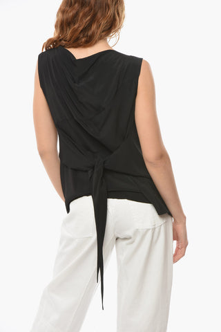 TECUATL Top Drappeggiato SLASH in Misto Seta