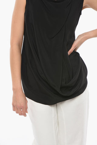 TECUATL Top Drappeggiato SLASH in Misto Seta