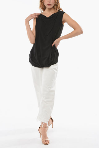 TECUATL Top Drappeggiato SLASH in Misto Seta