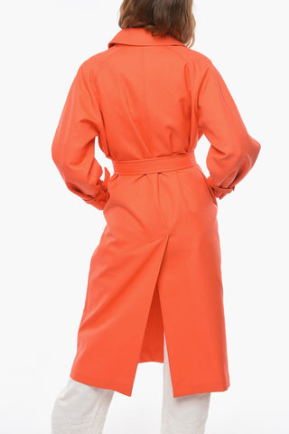 Double-breasted EGEMONE Coat with Belt and Flap Pockets