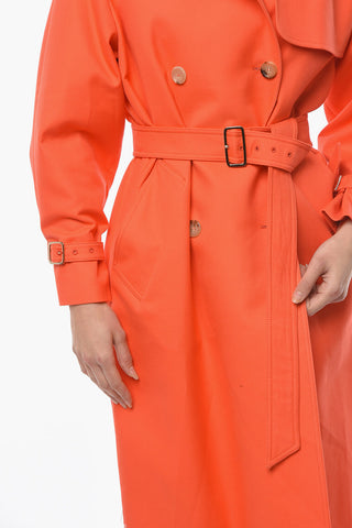 Double-breasted EGEMONE Coat with Belt and Flap Pockets