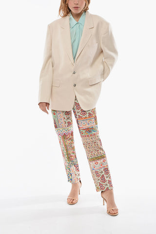 Wool-blend Single-breasted Blazer with Logoed Buttons