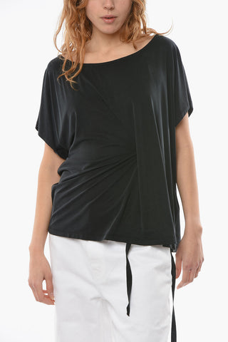 Top JUSTINE Asimmetrico in Jersey di Cupro