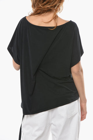 Top JUSTINE Asimmetrico in Jersey di Cupro
