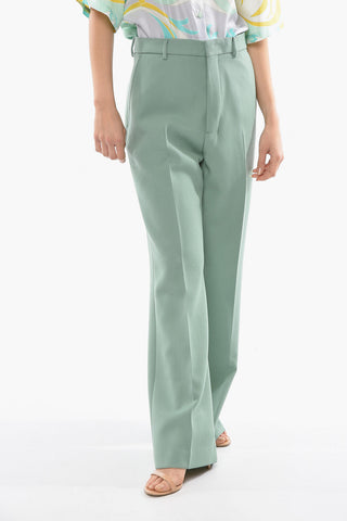 Virgin Wool Flared Fit Pants
