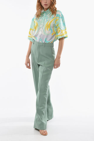 Virgin Wool Flared Fit Pants