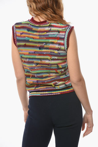 Crewneck Sleeveless Cashmere Blend Pullover