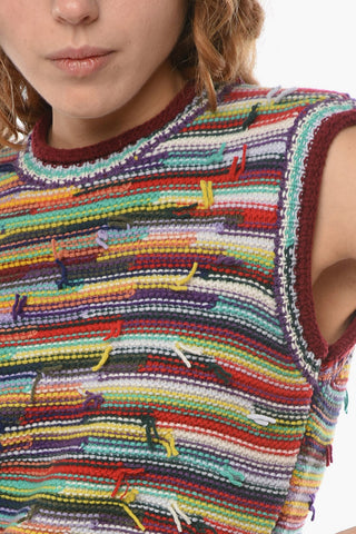 Crewneck Sleeveless Cashmere Blend Pullover