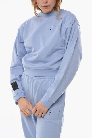 MCQ Brushed Cotton CROP Crewneck Sweatshirt