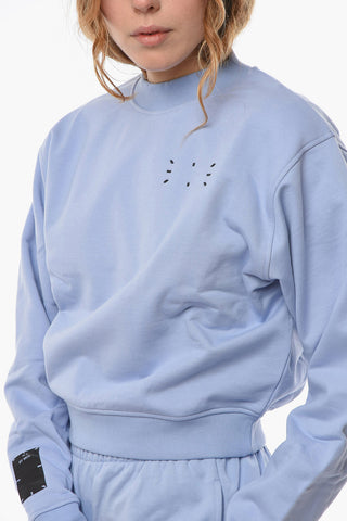MCQ Brushed Cotton CROP Crewneck Sweatshirt