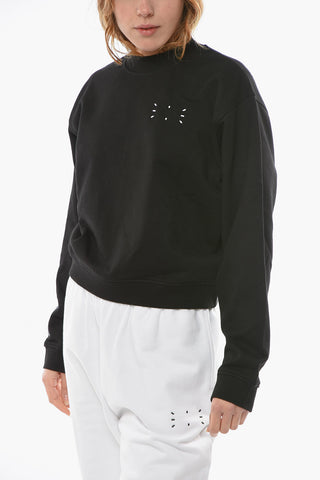 MCQ Brushed Cotton CROP Crewneck Sweatshirt