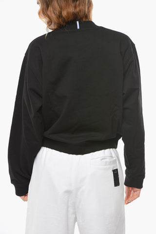 MCQ Brushed Cotton CROP Crewneck Sweatshirt