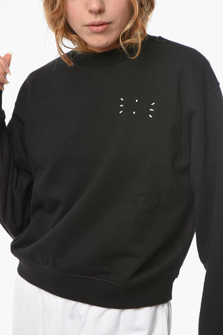 MCQ Brushed Cotton CROP Crewneck Sweatshirt
