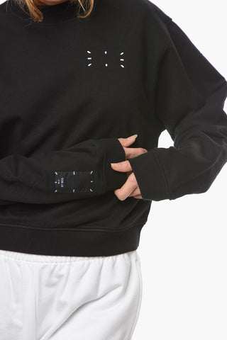 MCQ Brushed Cotton CROP Crewneck Sweatshirt