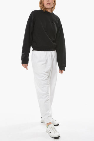 MCQ Brushed Cotton CROP Crewneck Sweatshirt