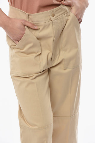 Denim Coulotte Pants with Embroidered Logo