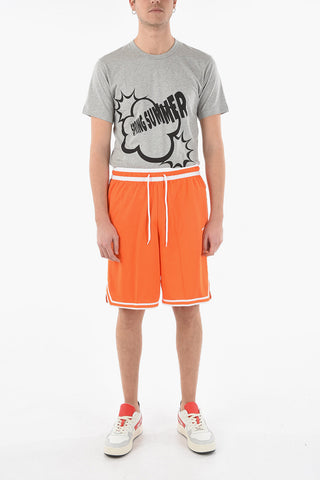 Contrasting Bands Loose Fit Shorts
