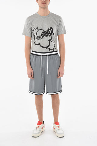 Contrasting Bands Loose Fit Shorts