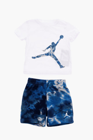 AIR JORDAN Tie Dye Effect Shorts and T-shirt Set