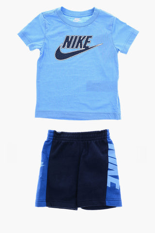 T-Shirt- und Shorts-Set mit Rundhalsausschnitt und elastischem Bund