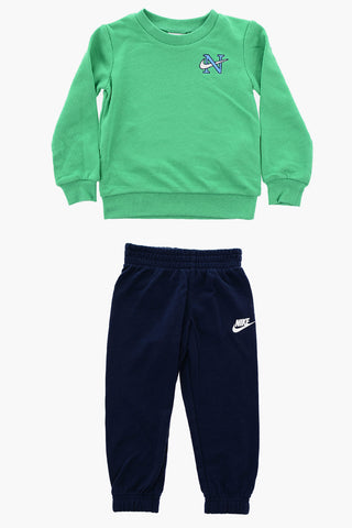 Set Felpa Girocollo Stampata sul Retro e Joggers
