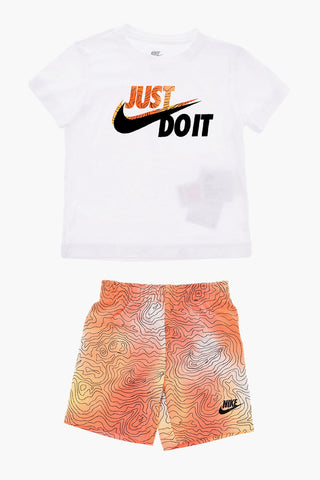 Shaded Effect Shorts and Crew-Neck T-shirt Set