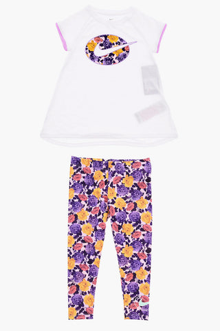 Set Maxi T-Shirt And Leggings With Floral Print