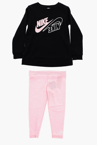 Set Felpa Girocollo in Cotone Felpato e Leggings