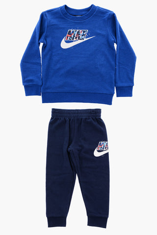 Crew-neck Sweatshirt and Joggers Set with Printed Logo