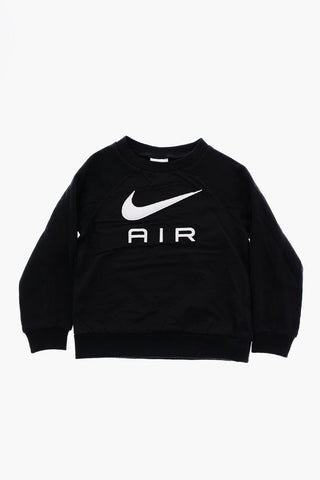 AIR Double-Layered Crew-neck Sweatshirt and Brushed Cotton Joggers Set