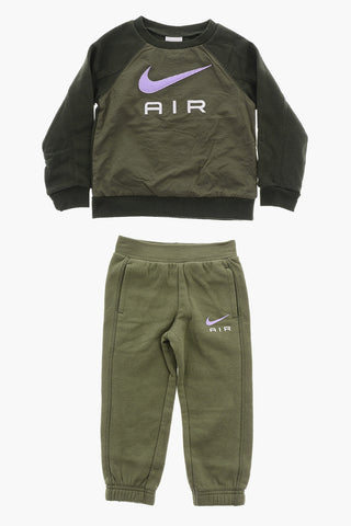 AIR Set Felpa Girocollo in Doppio Tessuto e Joggers in Cotone Garzato