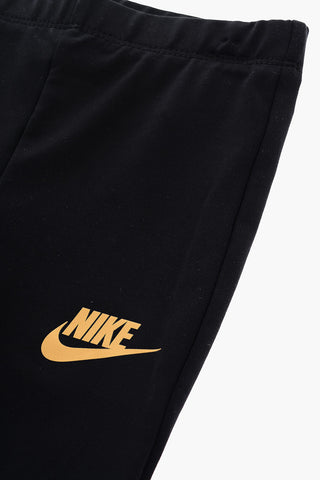 Set Felpa Girocollo e Leggings con Logo Dorato