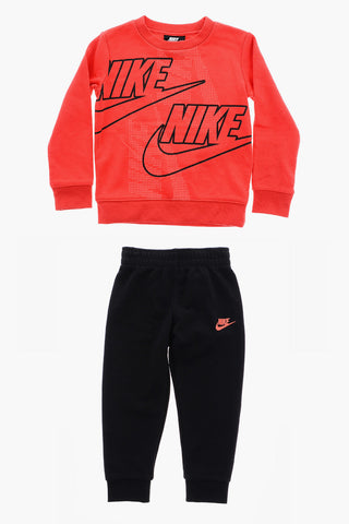 Set Felpa Girocollo e Joggers con Logo Stampato