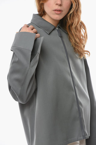 Full Zip Shirt with Bell Sleeve