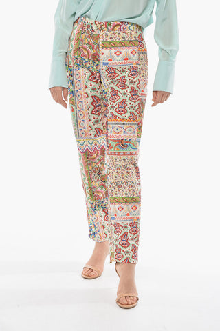 Cotton-twill Chino Pants in Iconic Paisley Motif