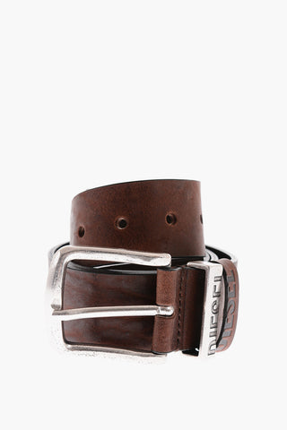 Calfskin B-VISIBLE Belt with Logo Detailing