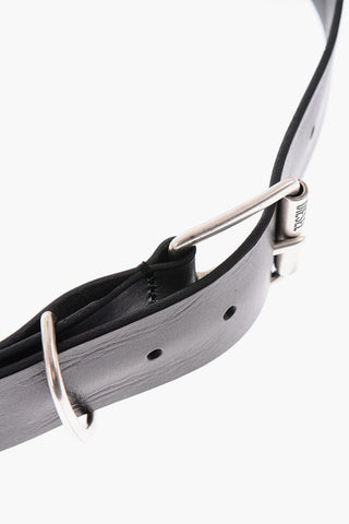 solid color leather B-5P belt 40mm