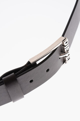 Silver and Logoed Buckle Leather B-DYTE BELT Belt 40mm