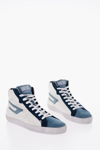 Leather and Suede S-LEROJI High Top Sneakers