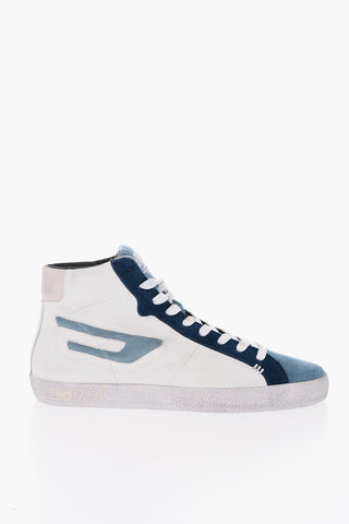 Leather and Suede S-LEROJI High Top Sneakers