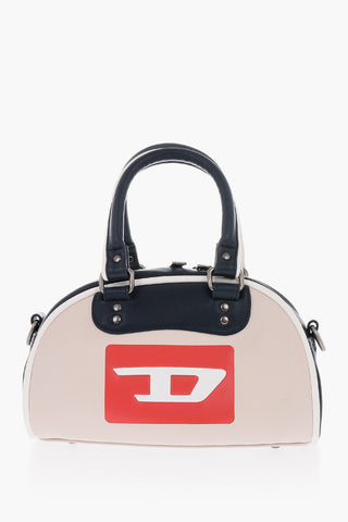 Two-Tone Faux Leather RINKE TOP Mini Handle Bag