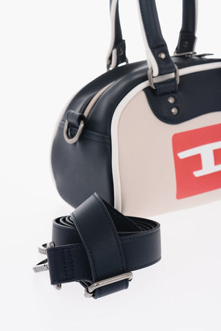 Two-Tone Faux Leather RINKE TOP Mini Handle Bag